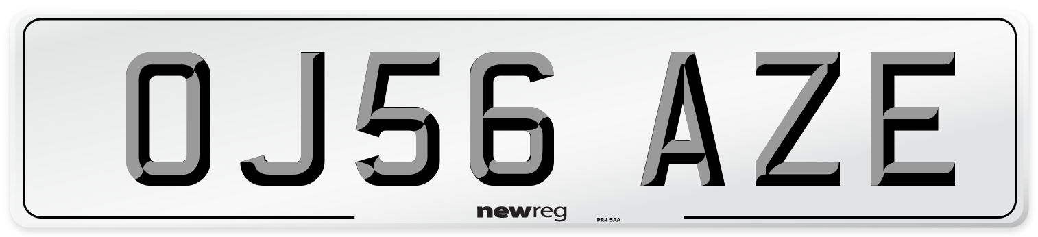 OJ56 AZE Number Plate from New Reg